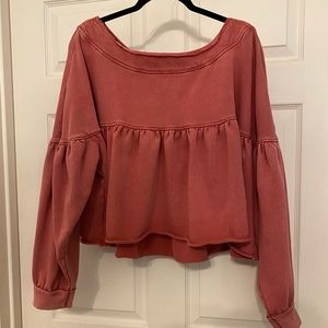 FREE PEOPLE Lucy Pullover Color Rose Dream Large